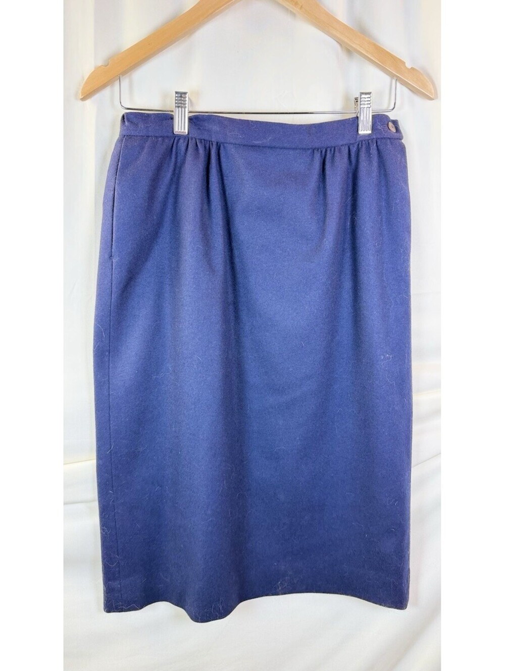 Pendleton Petite  Skirt Womens Size 10 Blue High Rise Straight Lined Wool VTG